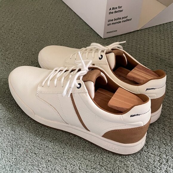 Aldo White Sneakers, Mens 8, BRADAUER - Picture 2 of 6